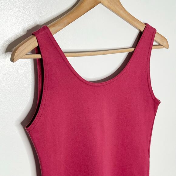 Vintage 90s Y2K Energie Tank Top Womens Large Pink Cranberry Cotton Casual - Picture 3 of 7